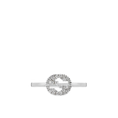 Gucci Interlocking Diamond Ring in White Gold