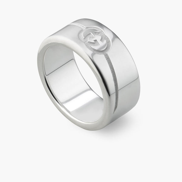 Gucci Tag Wide Ring Diagonal Interlocking G