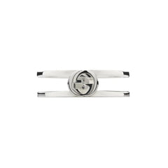 Gucci Interlocking G Silver Double Row Ring