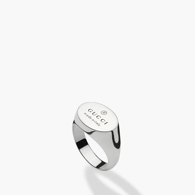 Gucci Trademark Sterling Silver Oval Ring - Gucci product