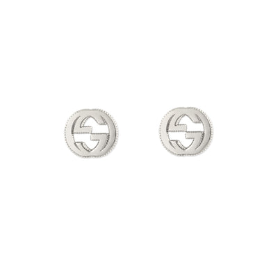 Gucci Interlocking Textured Silver Stud Earrings - Gucci product