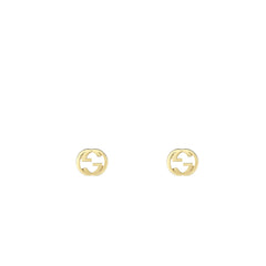 Gucci Interlocking Stud Earrings in Yellow Gold