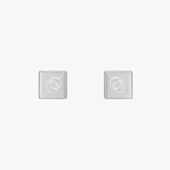Gucci Tag Diagonal Silver Stud Earrings
