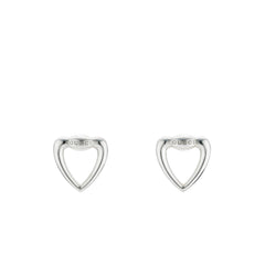 Gucci Signature Silver Heart Earrings