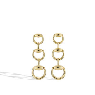Gucci Horsebit Three Tier Link Drop Earrings - Gucci product