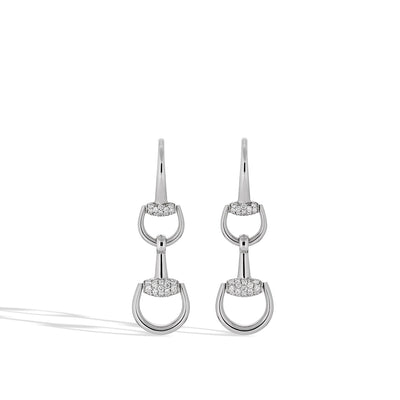 Gucci Horsebit Chandelier Diamond Pavé Drop Earrings - Gucci product