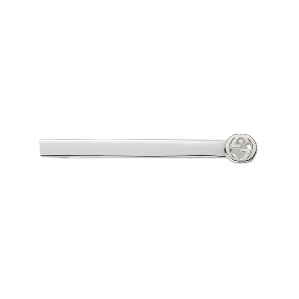 Gucci Interlocking Silver Tie Bar
