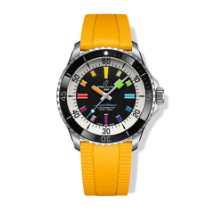 Breitling Superocean Automatic 42 Rainbow Dial on Yellow Rubber Strap - 42mm