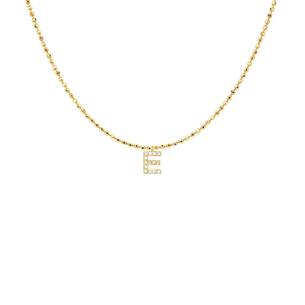 EF Collection Diamond Initial Charm in Yellow gold