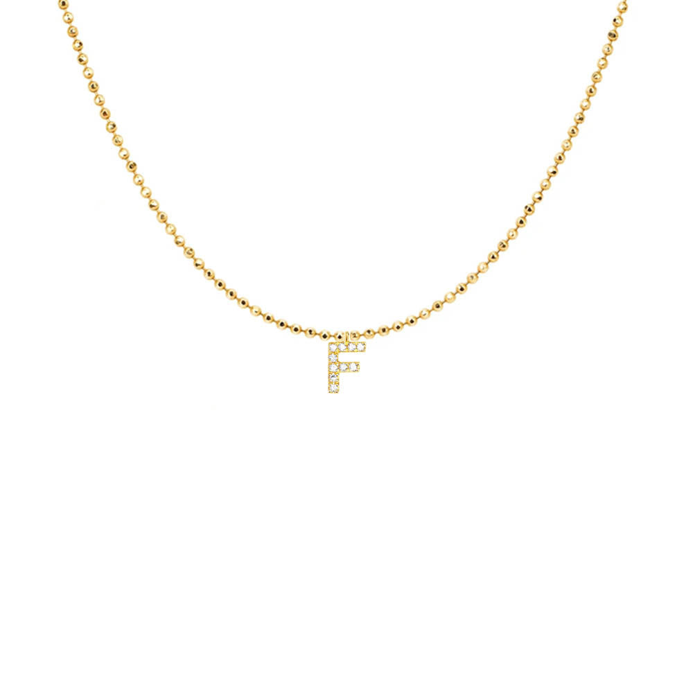 EF Collection Diamond Initial Charm in Yellow gold