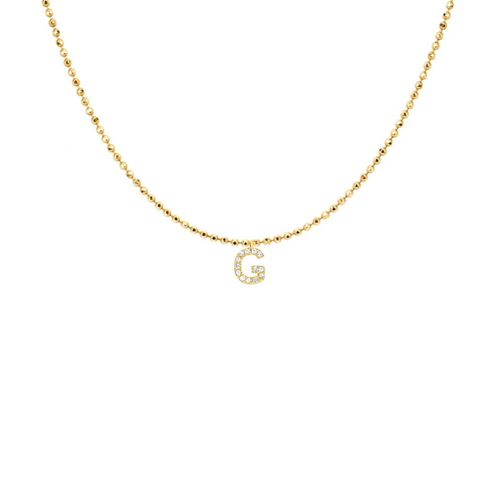 EF Collection Diamond Initial Charm in Yellow gold
