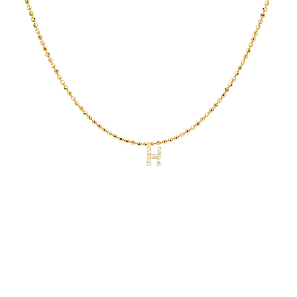 EF Collection Diamond Initial Charm in Yellow gold