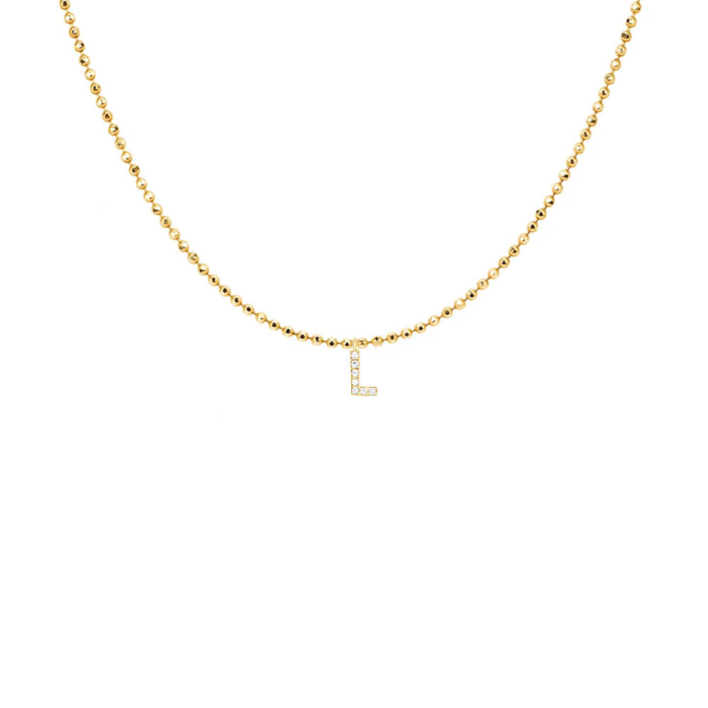 EF Collection Diamond Initial Charm in Yellow gold