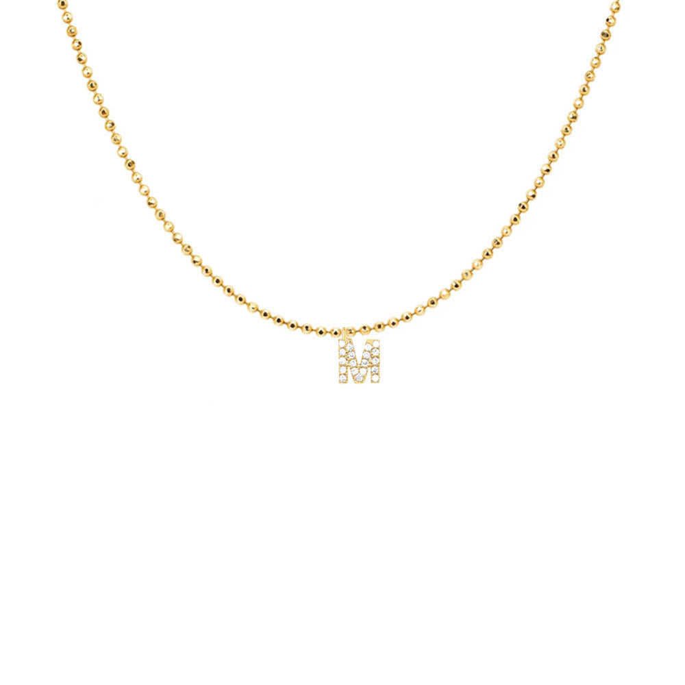 EF Collection Diamond Initial Charm in Yellow gold