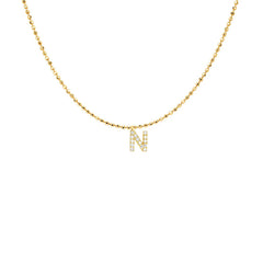 EF Collection Diamond Initial Charm in Yellow gold