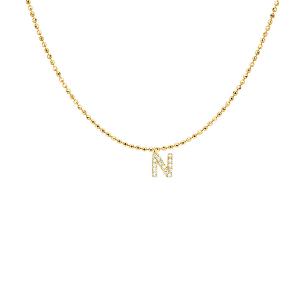 EF Collection Diamond Initial Charm in Yellow gold