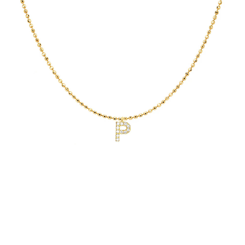 EF Collection Diamond Initial Charm in Yellow gold