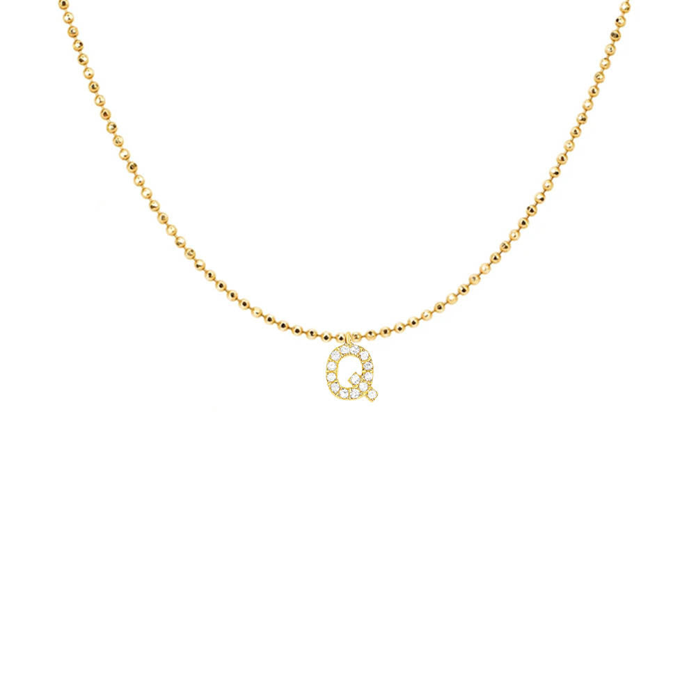 EF Collection Diamond Initial Charm in Yellow gold