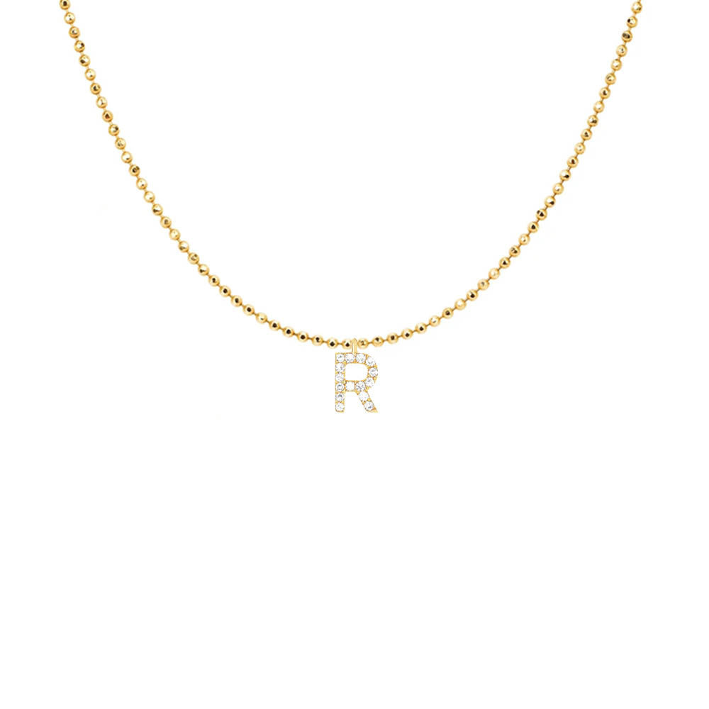 EF Collection Diamond Initial Charm in Yellow gold