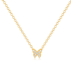 EF Collection Small Butterfly Diamond Pendant Necklace