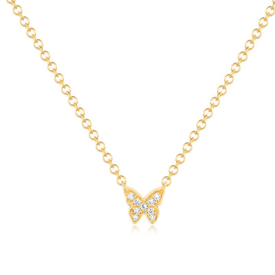 EF Collection Small Butterfly Diamond Pendant Necklace - EF Collection product