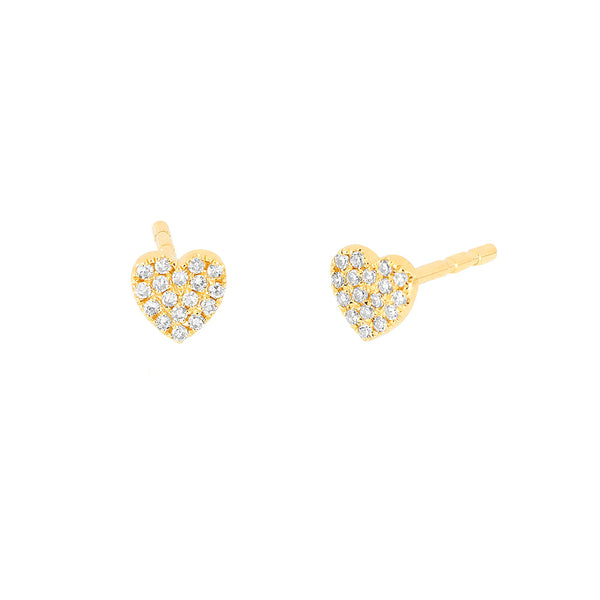 EF Collection Small Heart Diamond Earrings