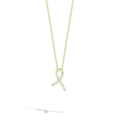 Roberto Coin Tiny Treasures Yellow Gold Diamond Hope Pendant Necklace