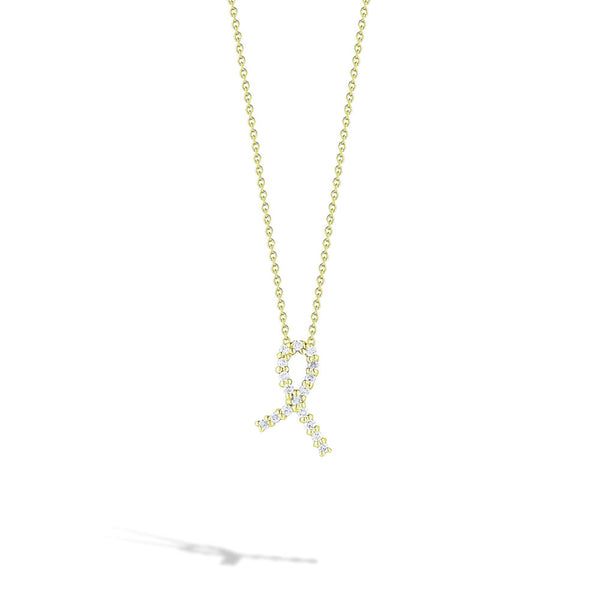 Roberto Coin Tiny Treasures Yellow Gold Diamond Hope Pendant Necklace