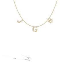 EF Collection Three Diamond Initial Station Necklace