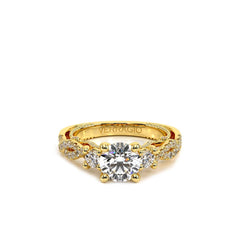 Verragio Insignia Round 3 Stone Yellow Gold Engagement Setting