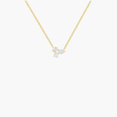 EF Collection Triple Diamond Cluster Necklace