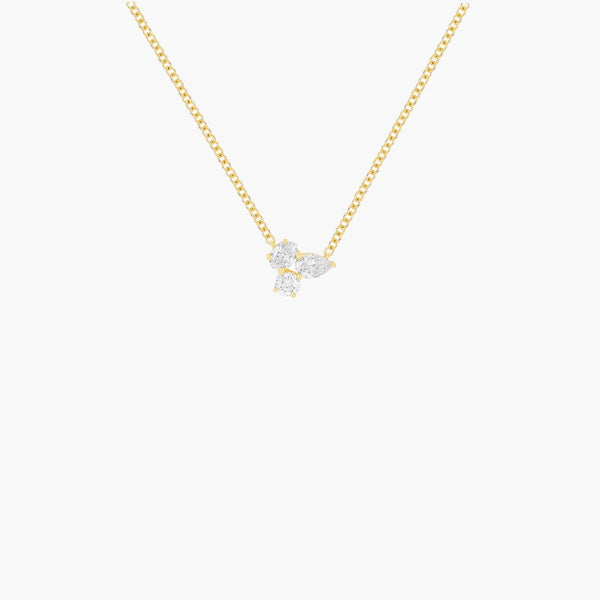 EF Collection Triple Diamond Cluster Necklace