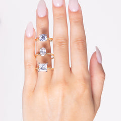 Ultra Thin Emerald Cut Hidden Halo Engagement Ring Setting in Platinum