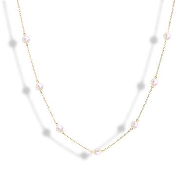 Mikimoto Akoya Pearl Station Necklace - Yellow gold - Mikimoto product