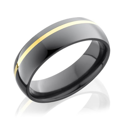 Lashbrook Zirconium 6mm Domed Yellow Gold Inlay Band - Lashbrook product