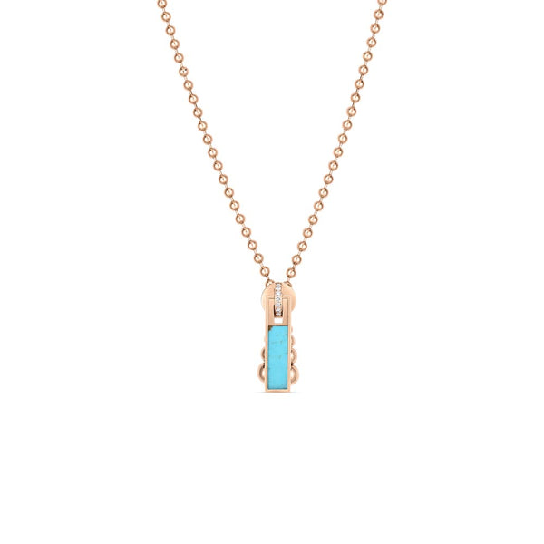 Roberto Coin Art Deco Turquoise Zipper Necklace