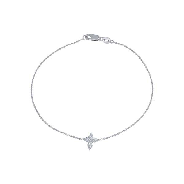 Petite Pavé Cross Chain Bracelet in Sterling Silver with Diamonds, 1.7mm |  David Yurman