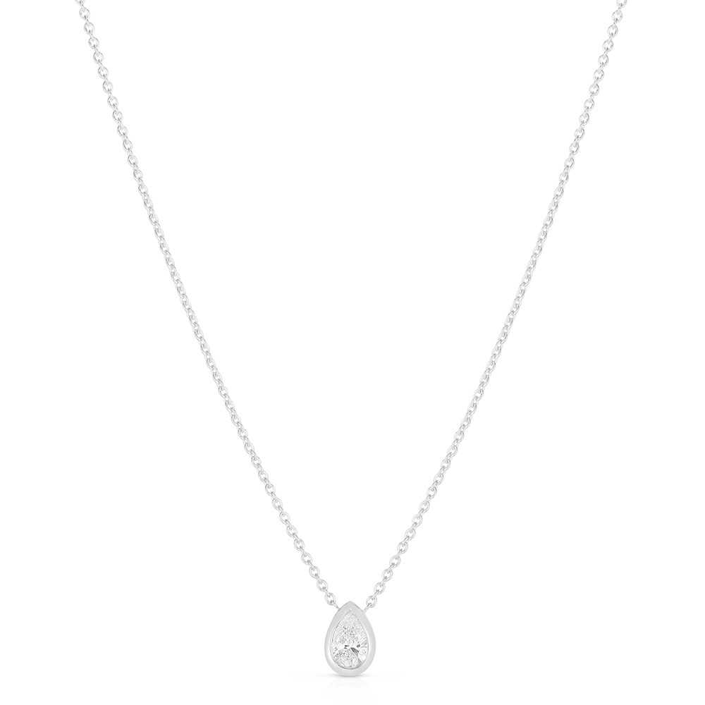 Roberto Coin Diamonds By The Inch Pear Cut Diamond Necklace in White Gold - 0.20ctw