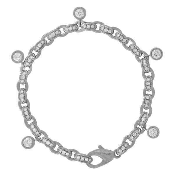 Roberto Coin Cento White Gold Amuleto Link Bracelet 