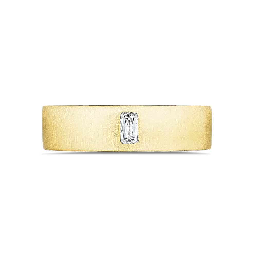 Tacori Men's Bezel Set Satin 18kt Gold Ring