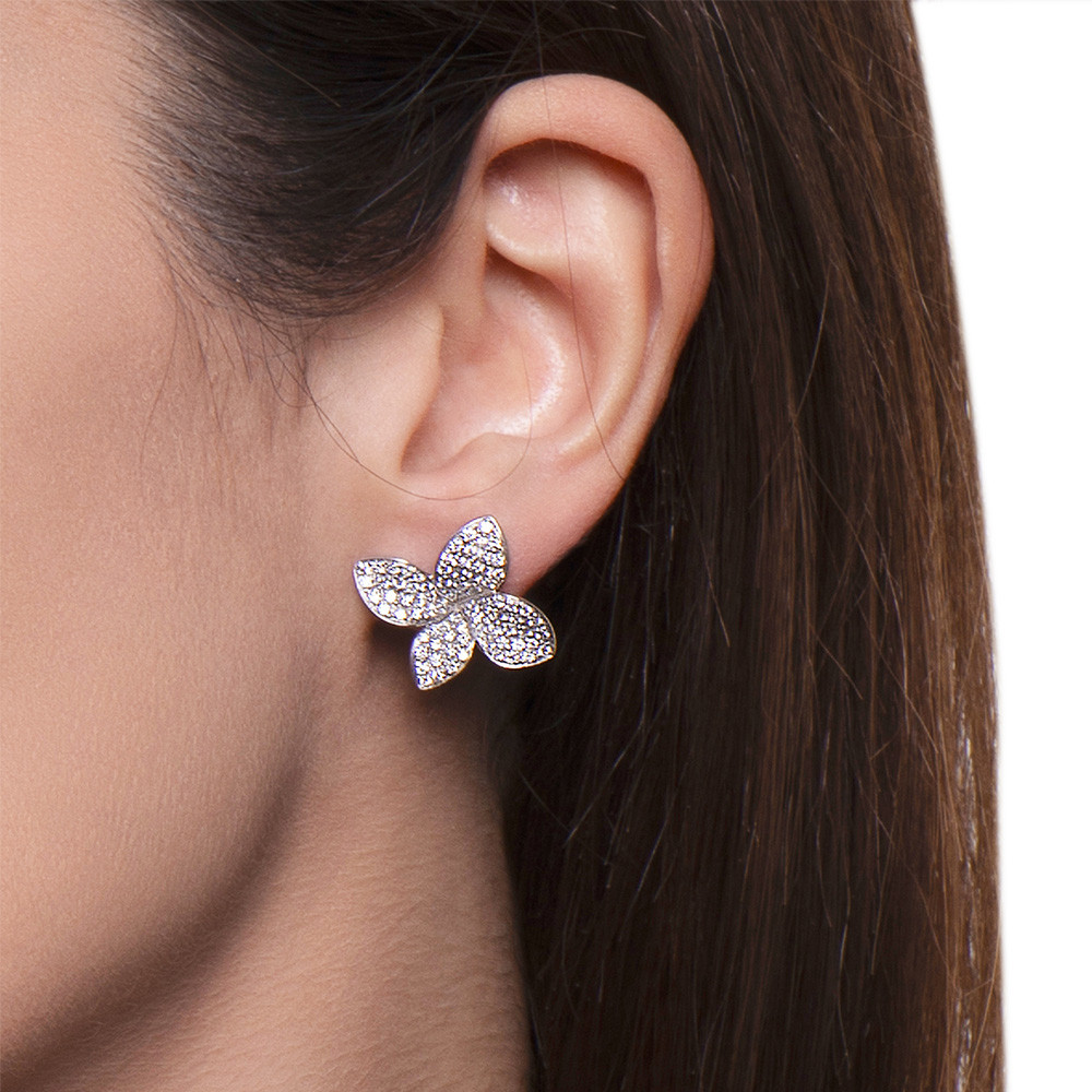 Pasquale Bruni White Gold Flower Studs