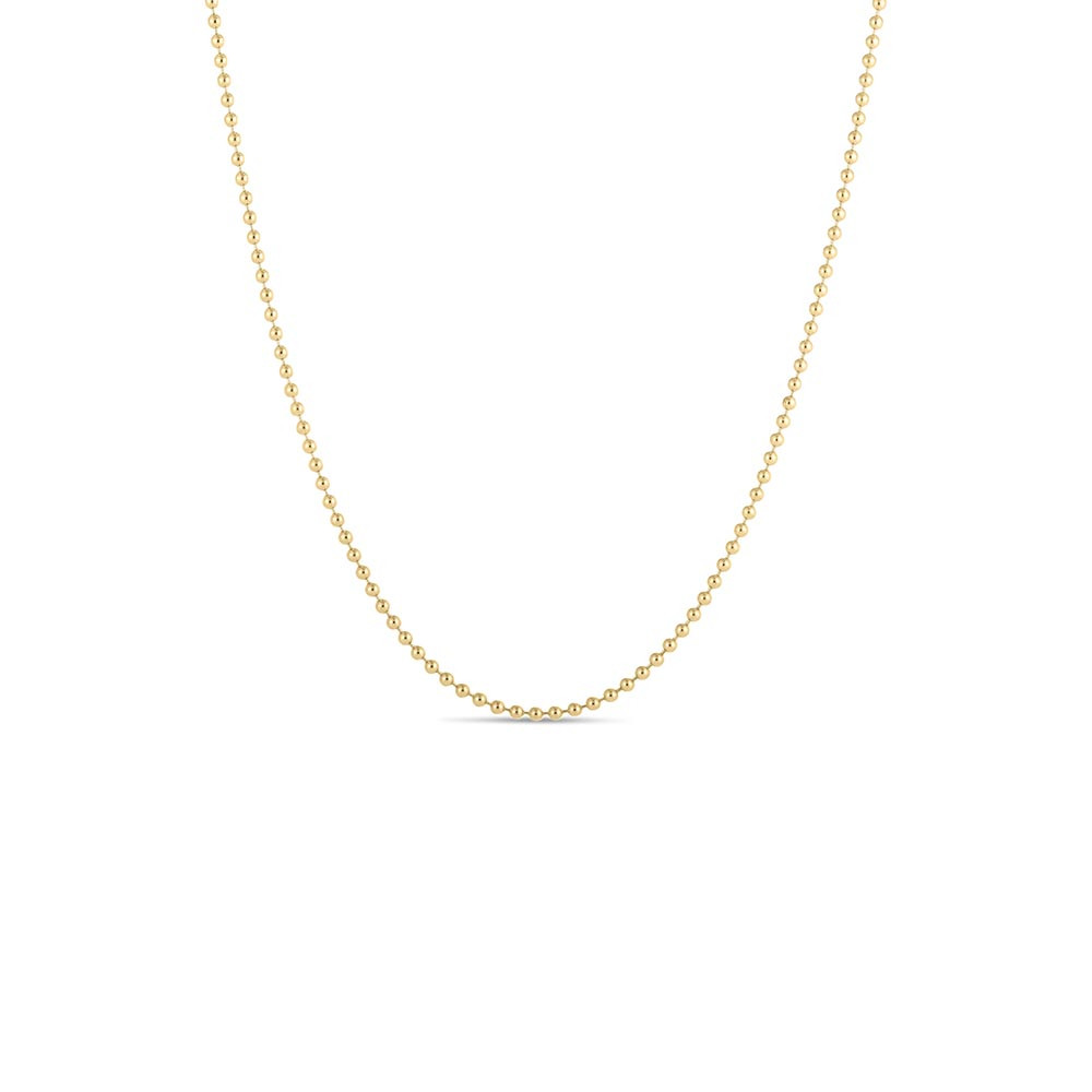 Gold Bead Necklace 18In