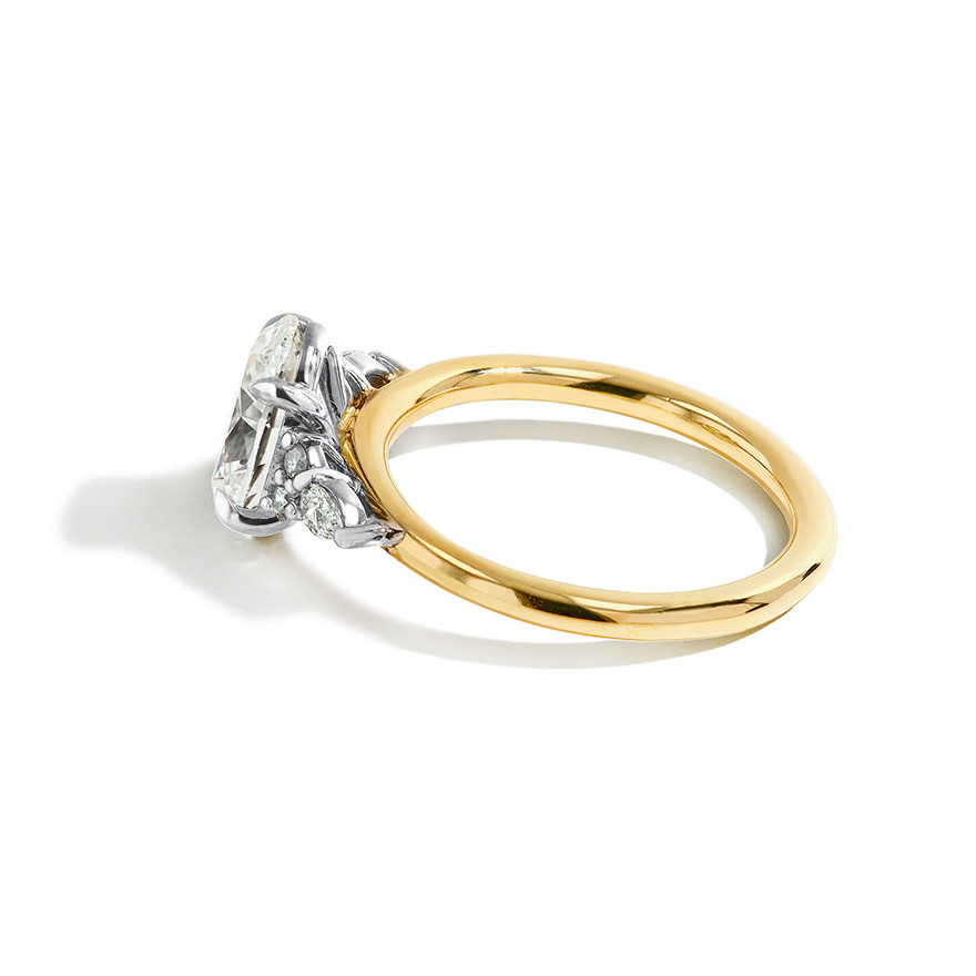 2 Carat Oval Diamond Three Stone Engagement Ring Profile