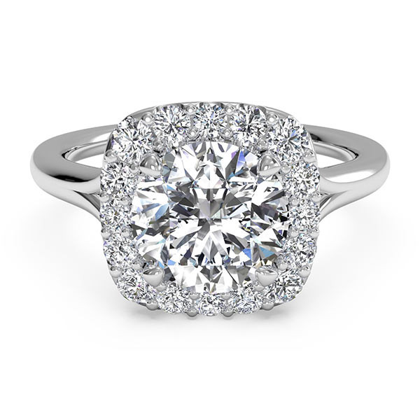 Ritani Halo French-Set Diamond Engagement Ring Setting