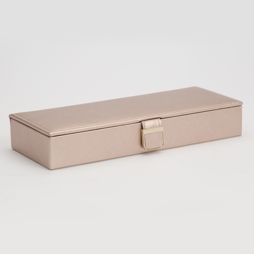 Wolf Rose Gold Leather Palermo Safe Deposit Box Angle View