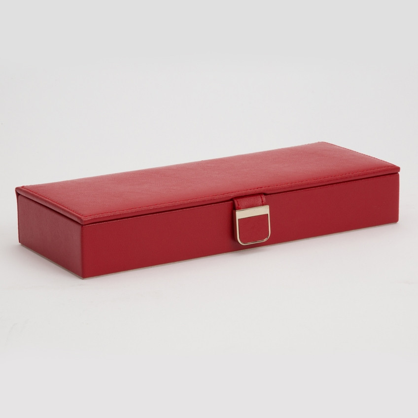 Wolf Red Leather Palermo Safe Deposit Box Angle View