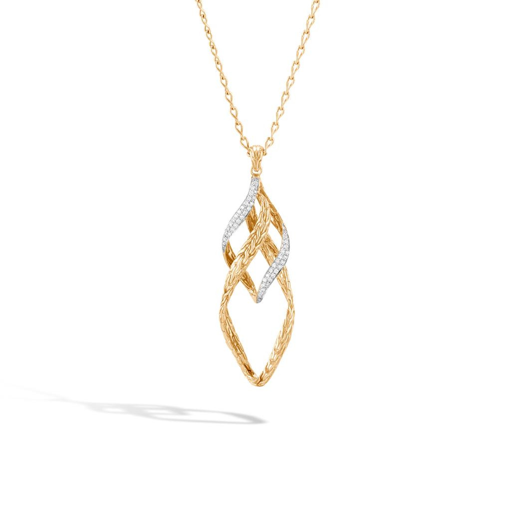 John Hardy Classic Chain Wave Diamond Necklace