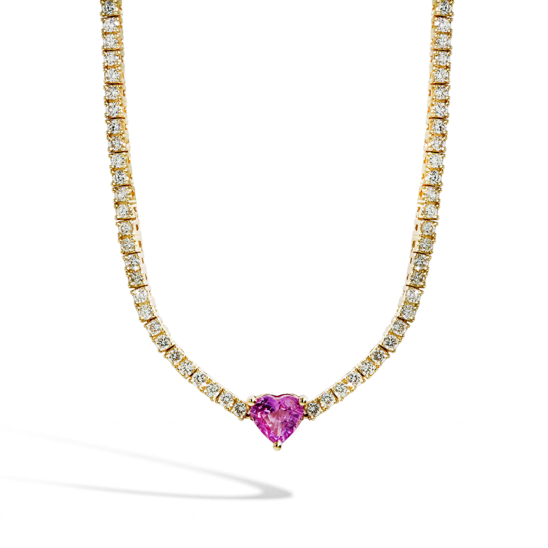 14k Rose Gold Over Silver Lab-Created Ruby & Pink Sapphire Heart Pendant  Necklace