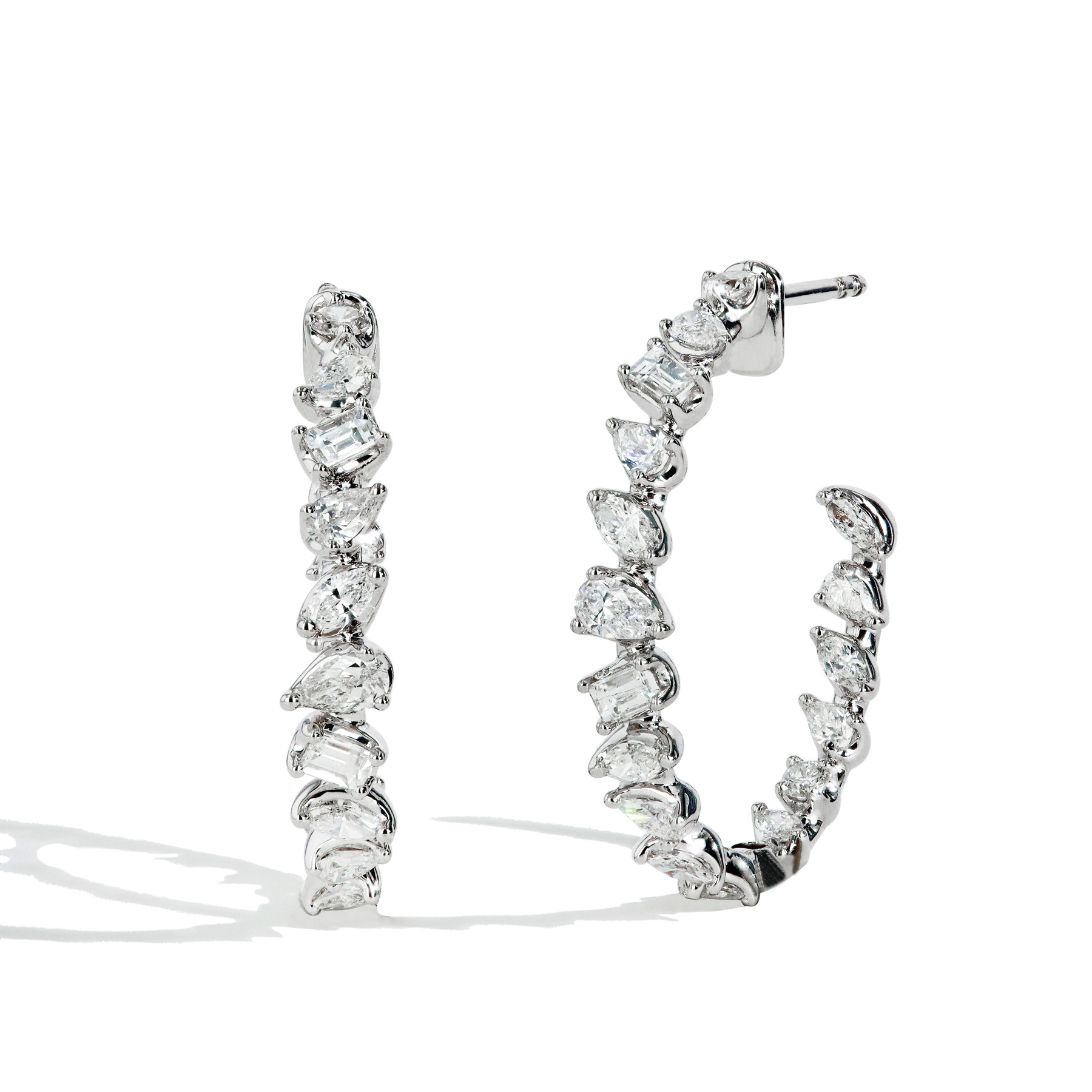 Vintage Inspired Diamond Hoop Earrings | Sylvie Jewelry