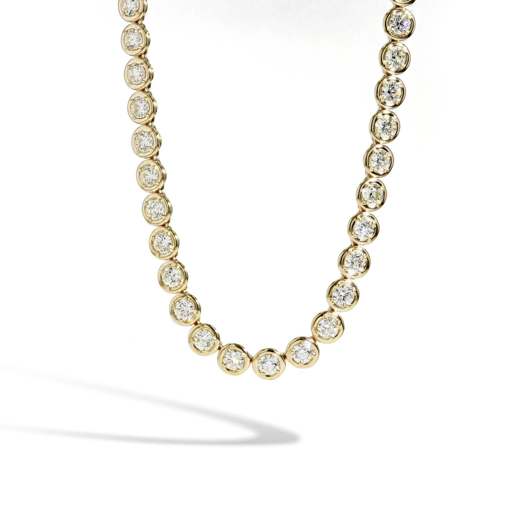 GIA Certified Round Bezel Diamond Necklace